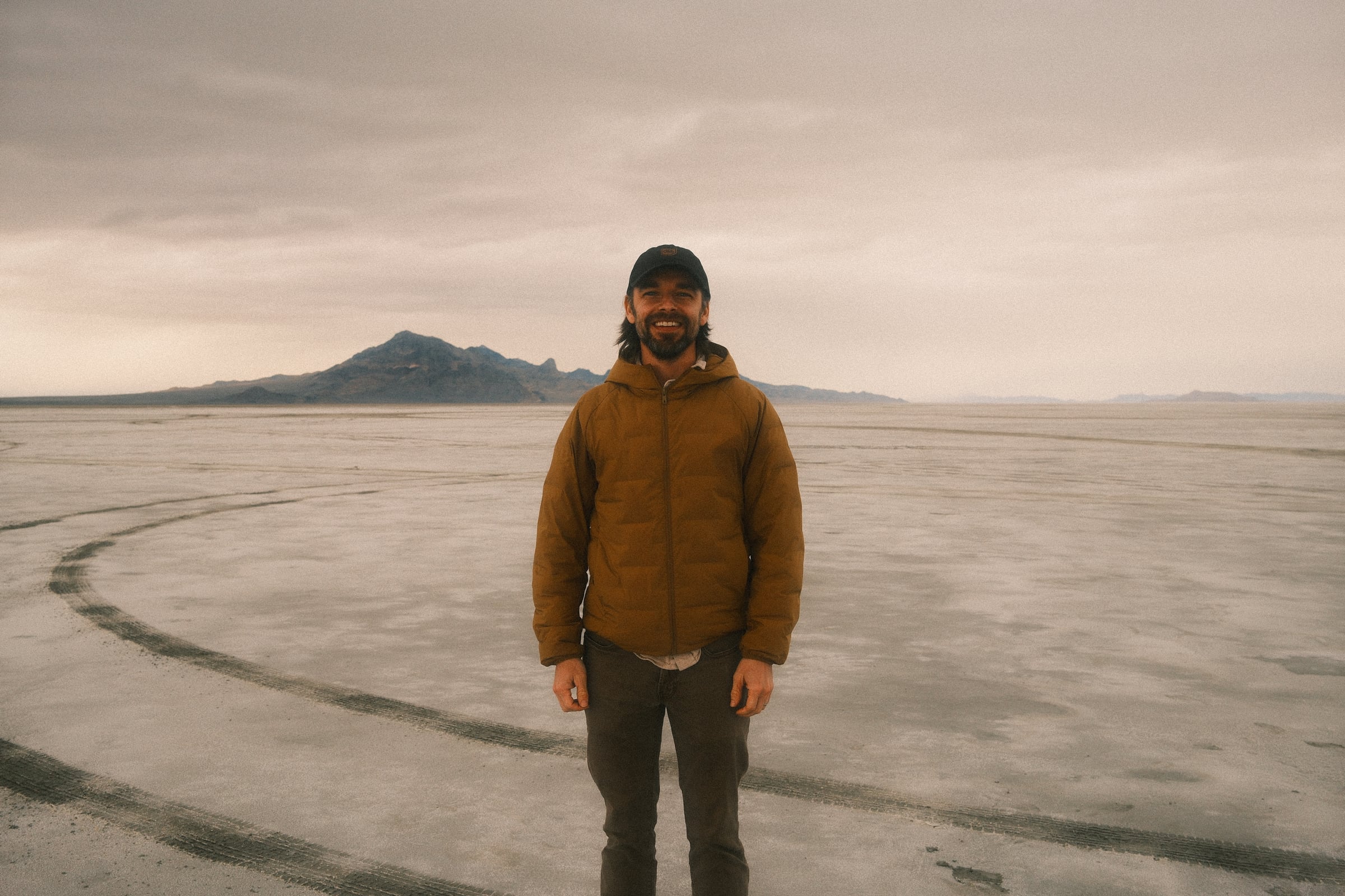 Grant Smucker on location at Bonneville Salt Flats